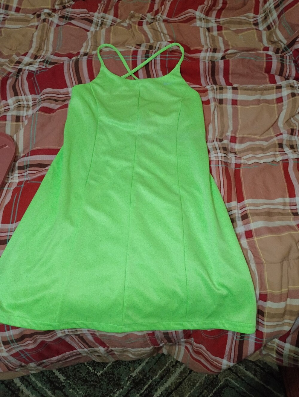 Nike Size Large Neon Green Strappy A-Line Dress